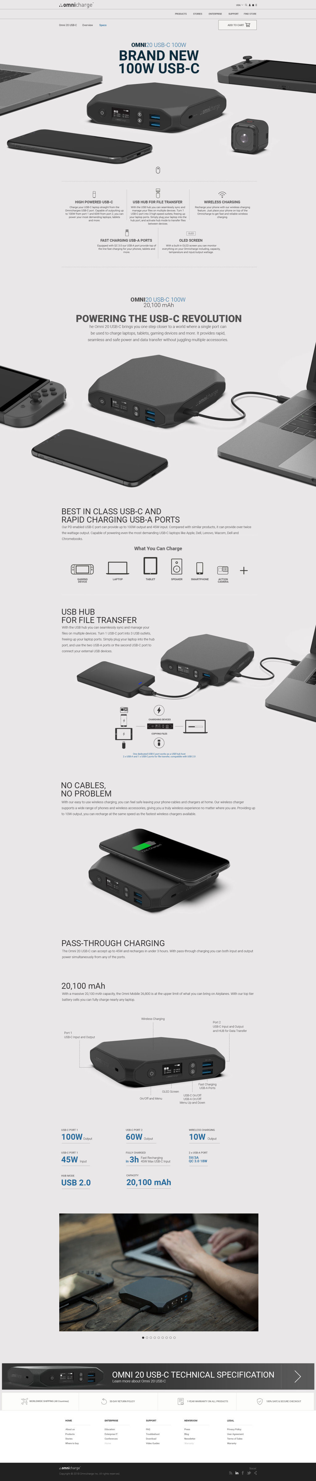 Omni 20 USB-C product page, 2019