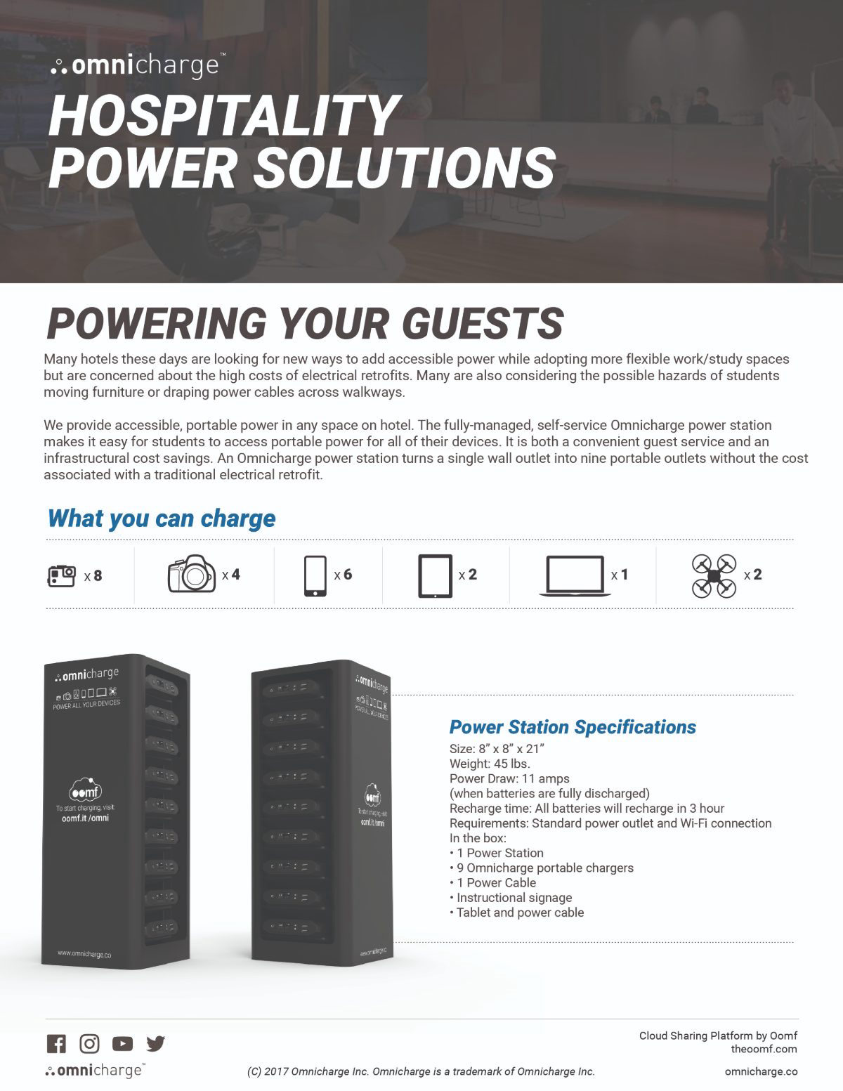 Hospitality sell sheet