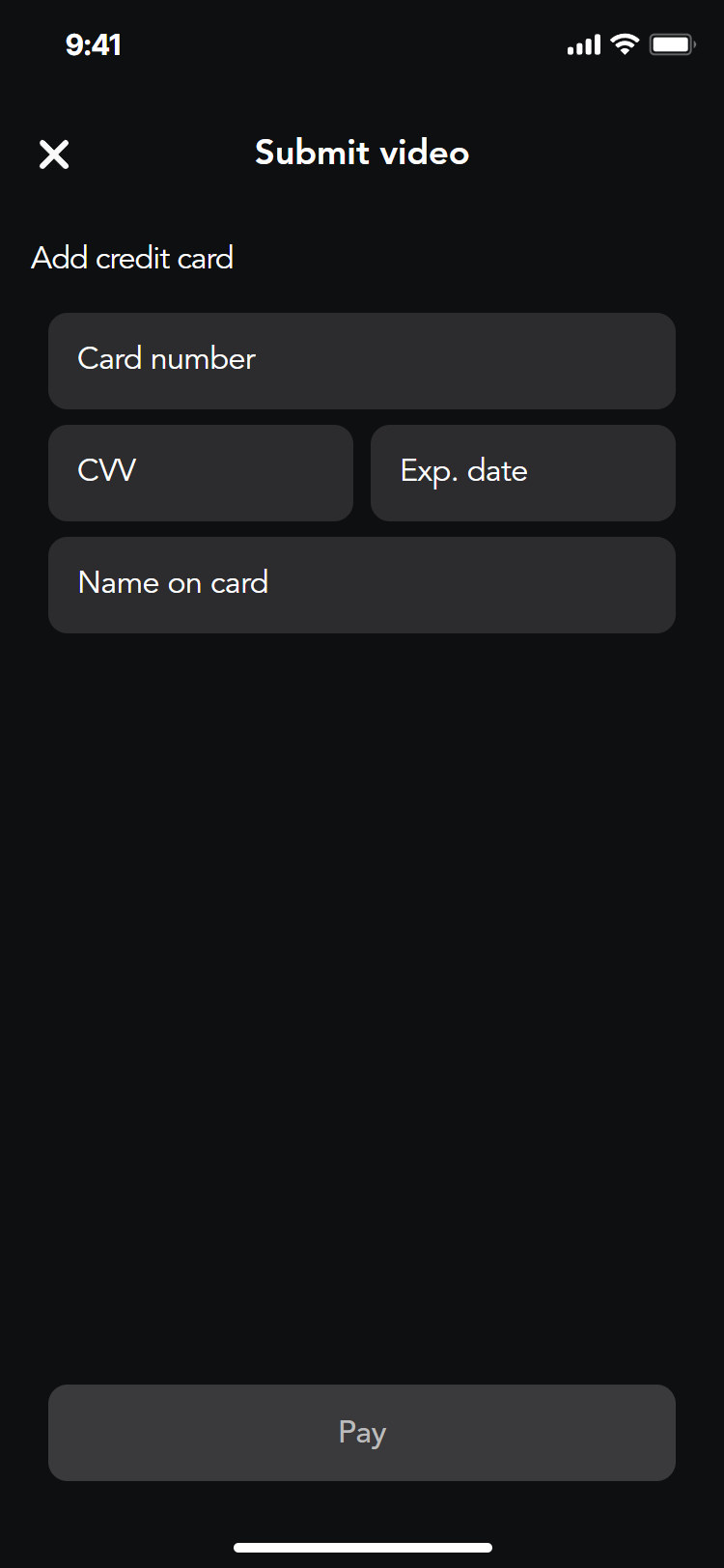 Opening Act app: add a card