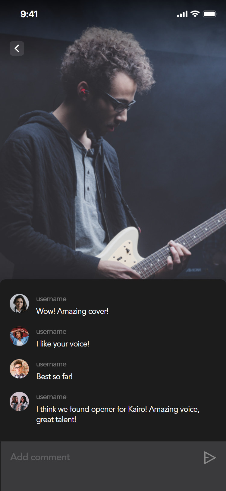 Opening Act app: comments