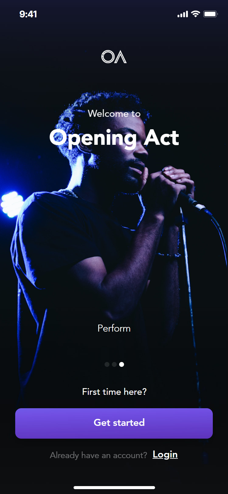 Opening Act app: perform