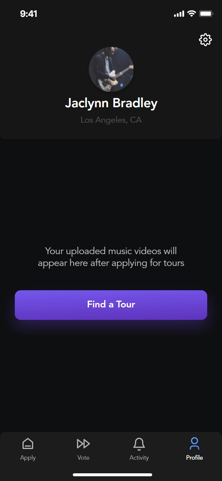 Opening Act app: profile