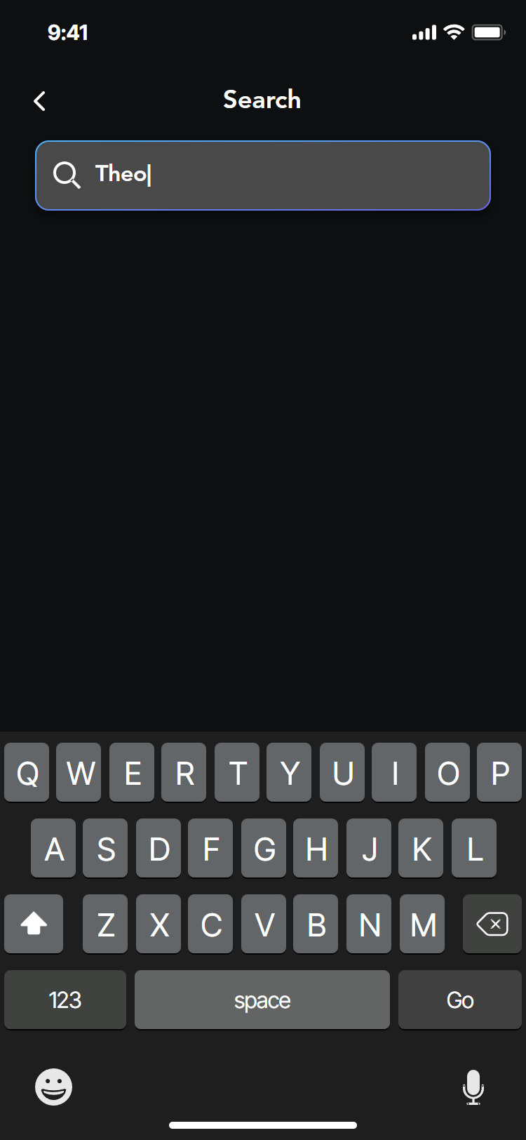 Opening Act app: typing