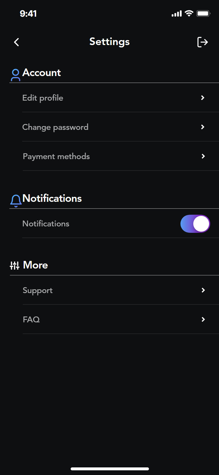 Opening Act app: notifications on