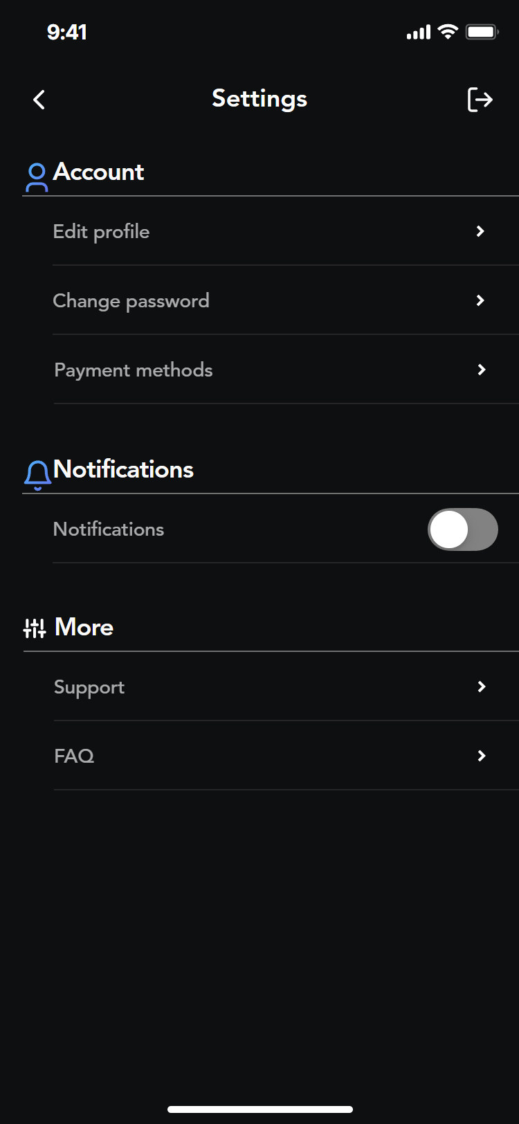 Opening Act app: settings