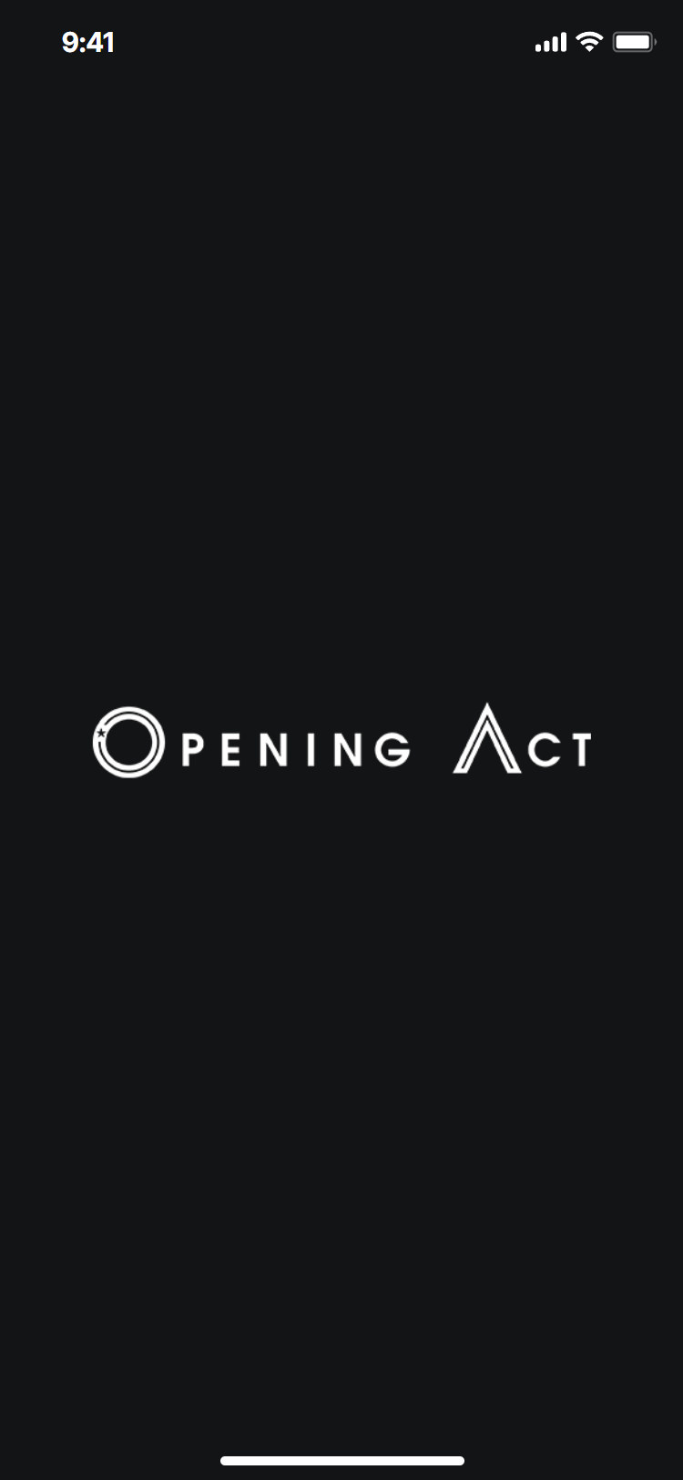 Opening Act app: splash