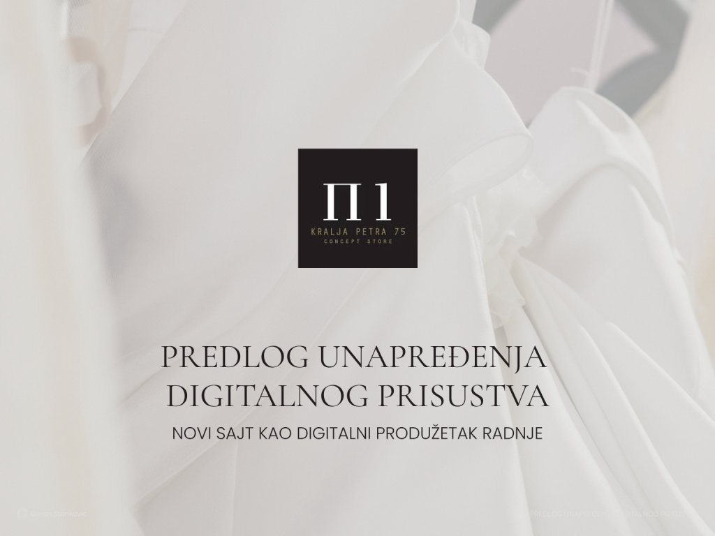 Proposal cover: Predlog unapređenja digitalnog prisustva