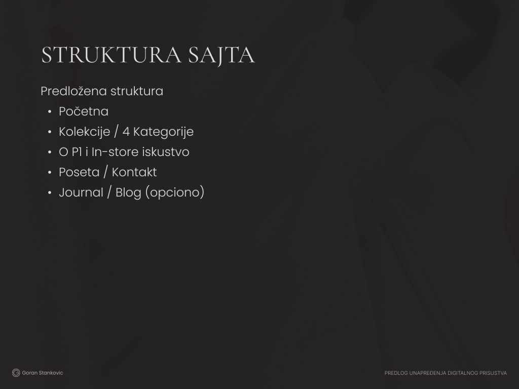 Slide: proposed site structure