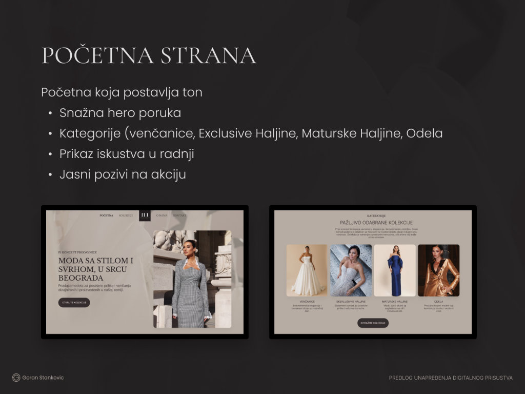 Slide: the home page