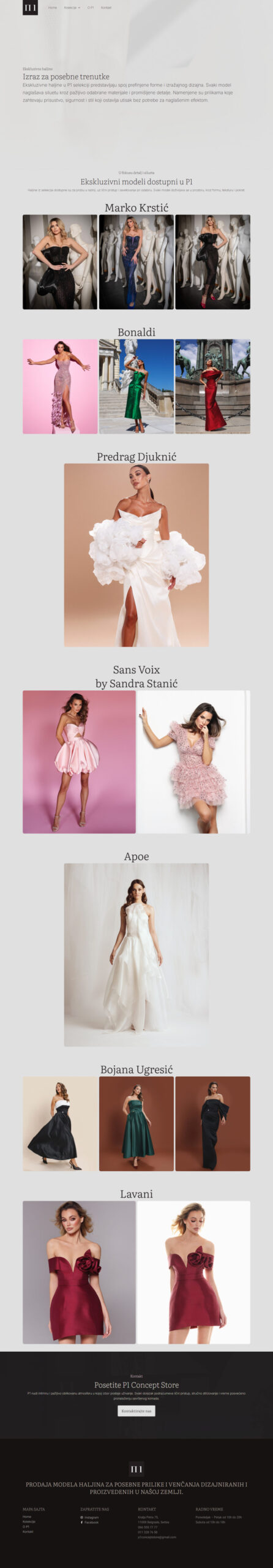 Exclusive dresses page, full length