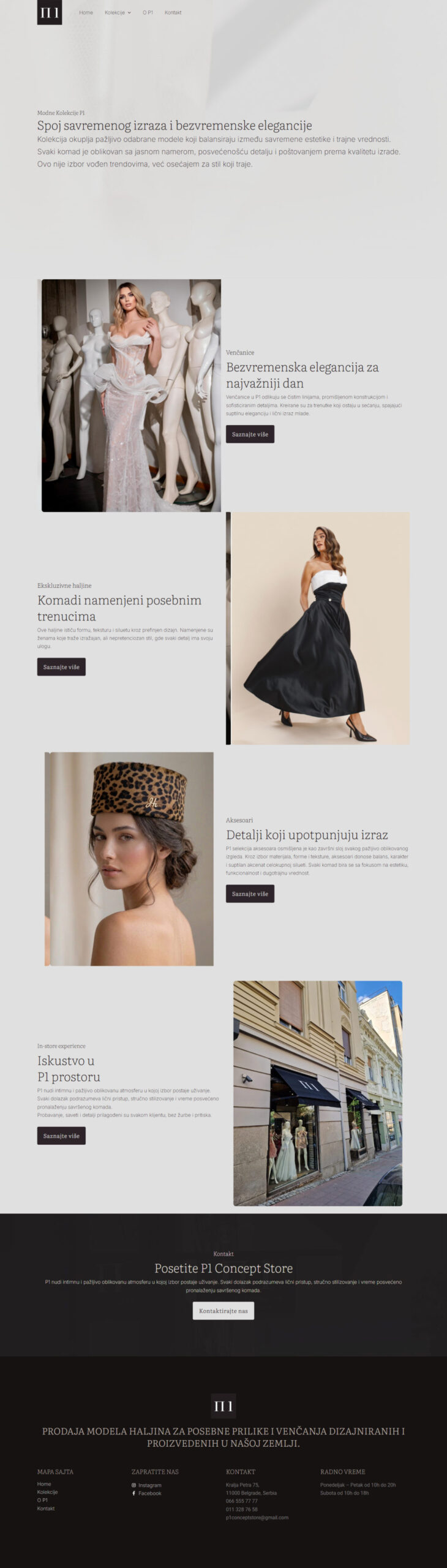 Collections page, full length