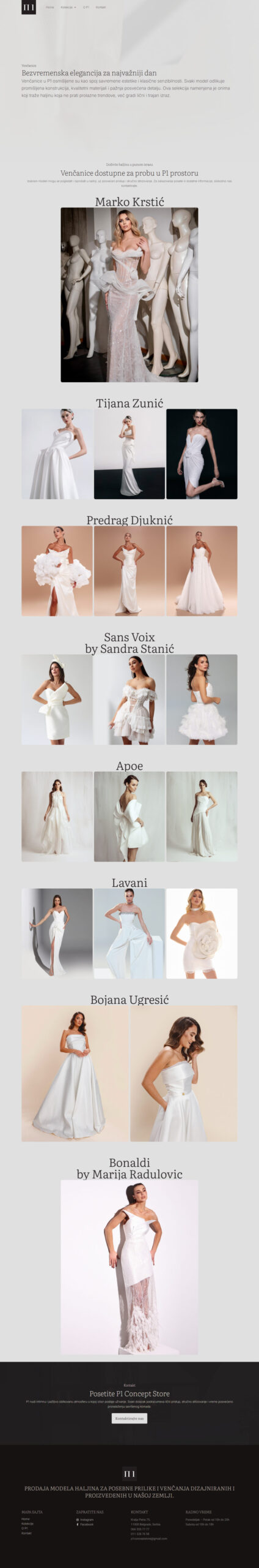 Wedding dresses page with designer galleries, full length