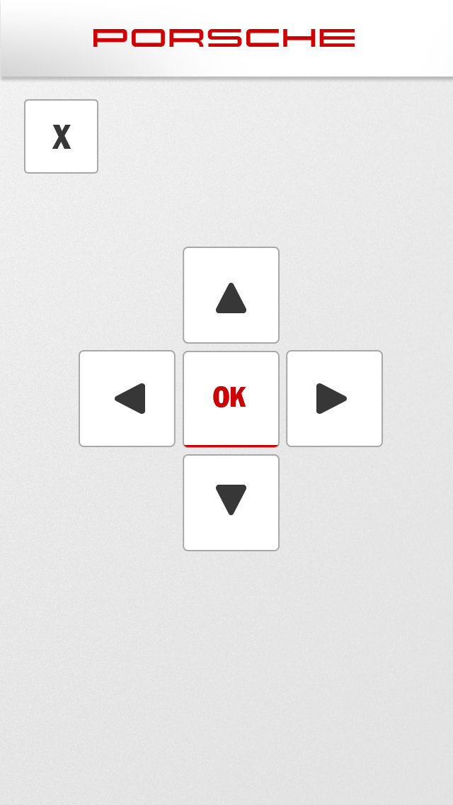 Phone remote, upright, with arrows, OK and close