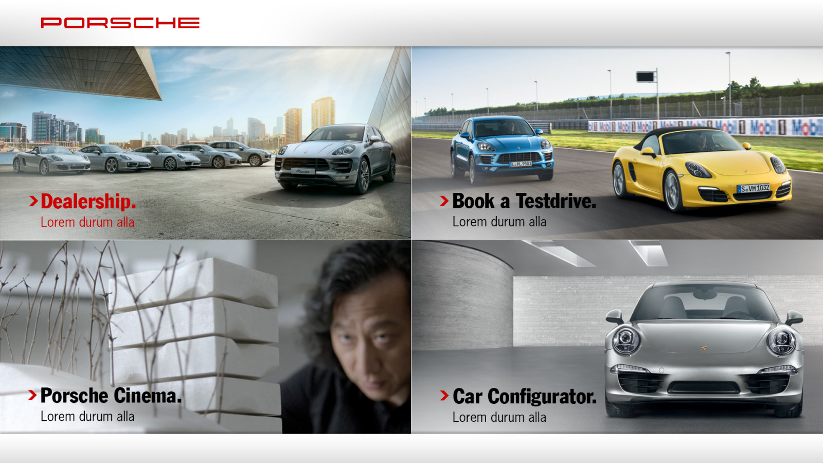 Start screen with the Dealership section chosen