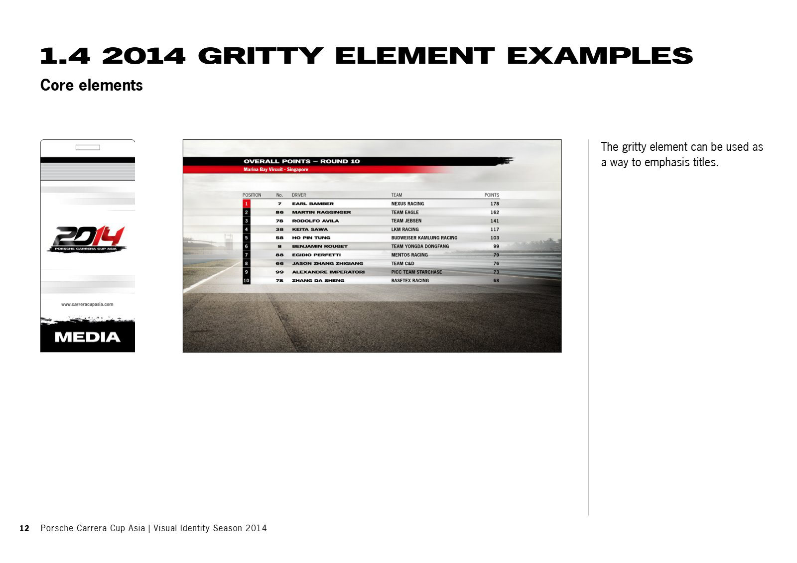 Guidelines page: gritty element examples