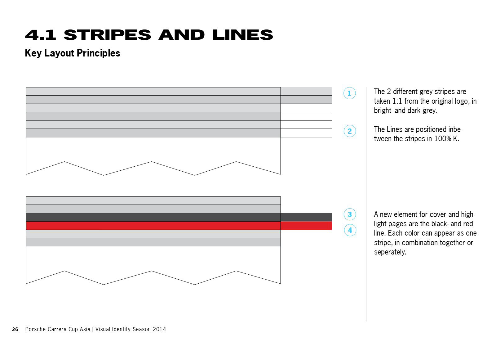Guidelines page: stripes and lines