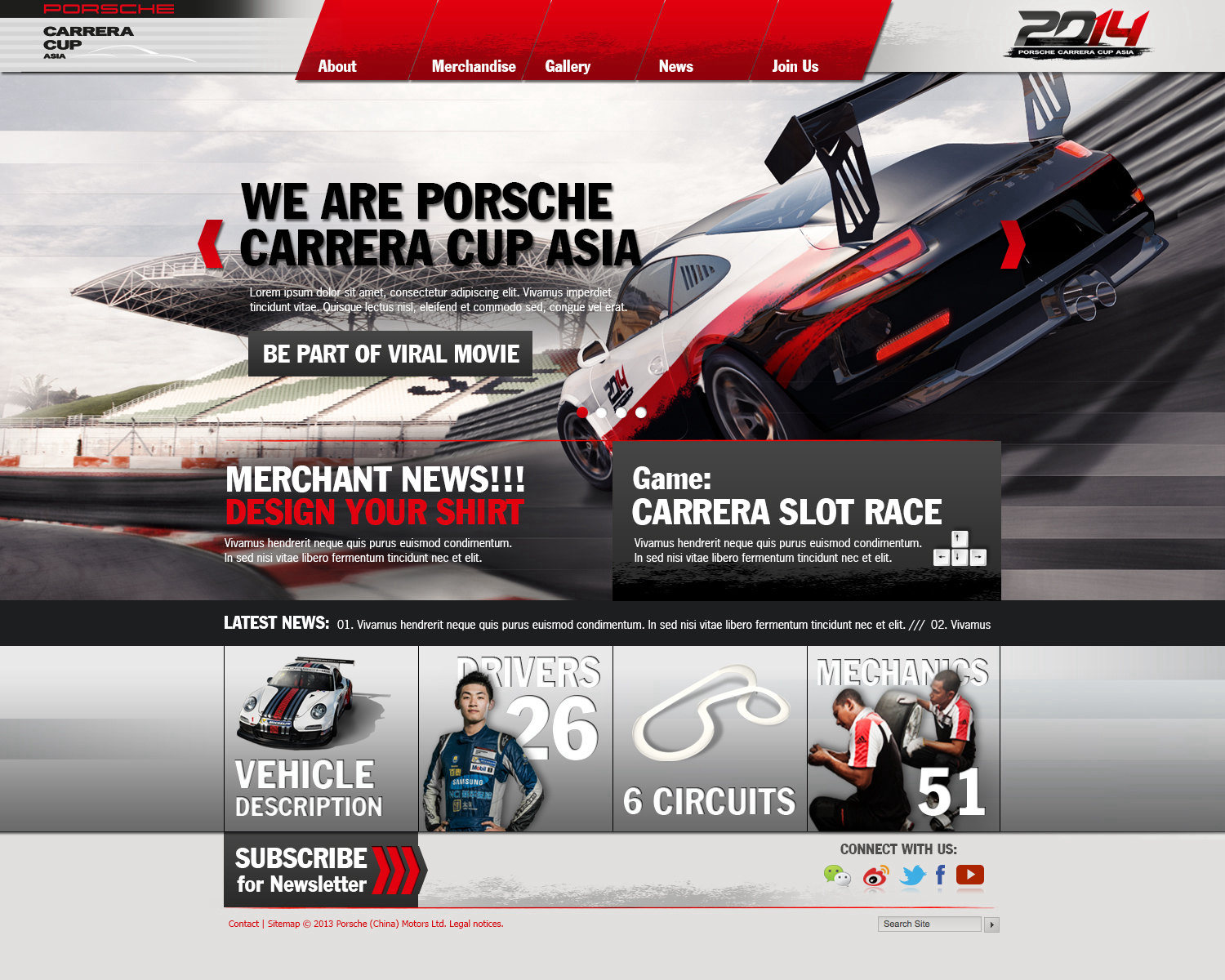Microsite home page, final design