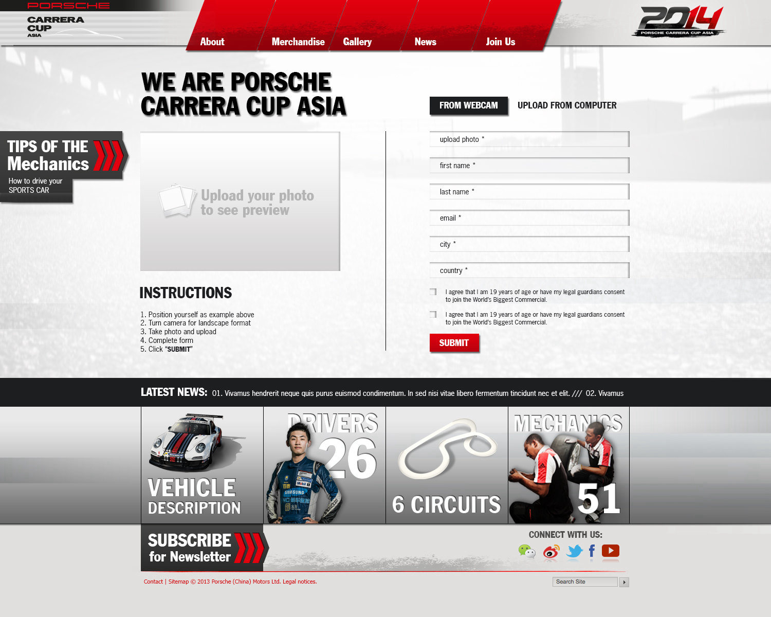 Microsite page to upload a photo for the viral film