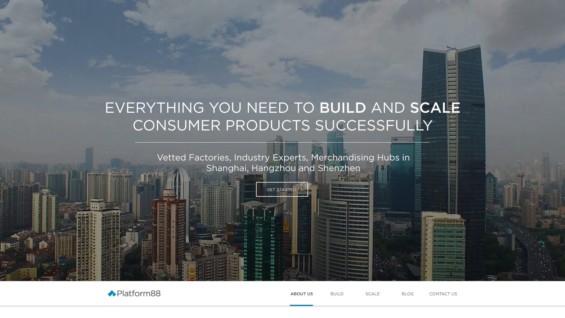 platform88.com home page, 2015, first screen
