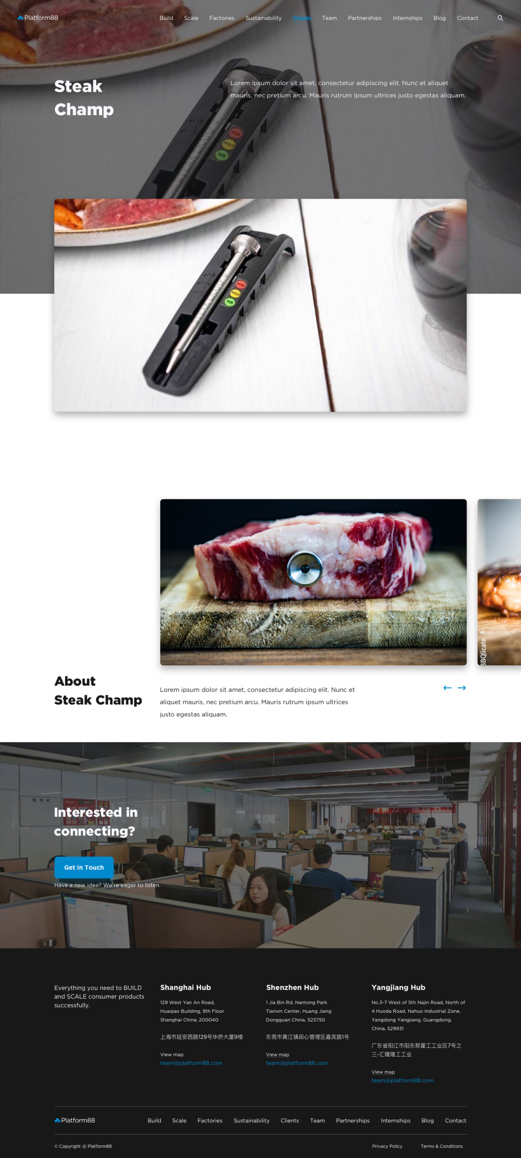Client page, full length