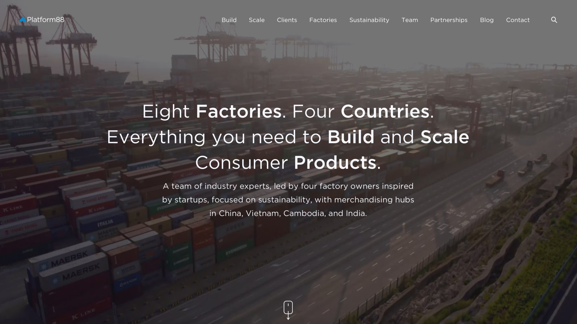 platform88.com home page, 2020 redesign, first screen