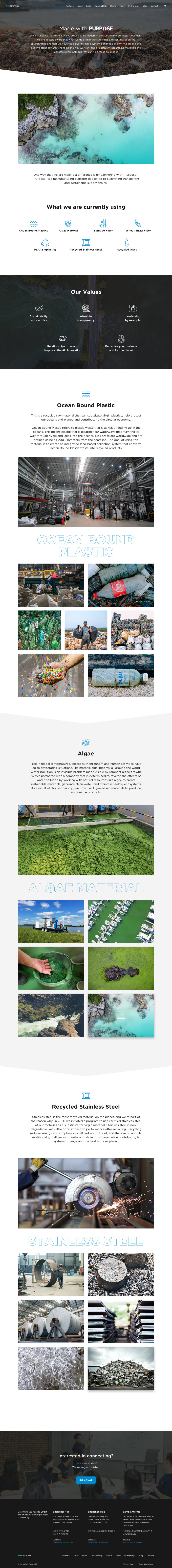 Sustainability page, full length