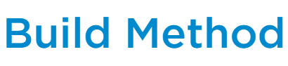 Subtitle specimen: Build Method, in P88 Blue