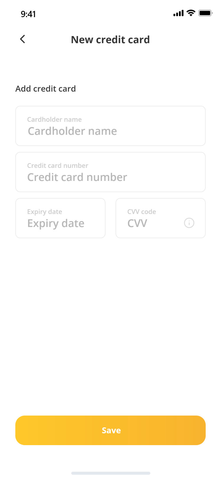Pour Choices guest app: new card