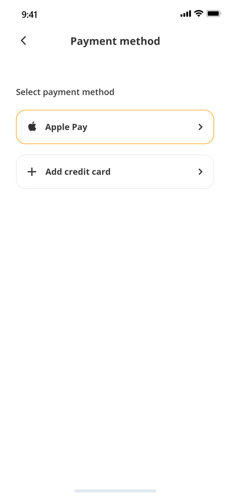Pour Choices guest app: payment method
