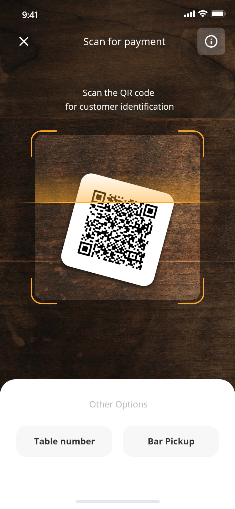 Pour Choices guest app: scan qr code