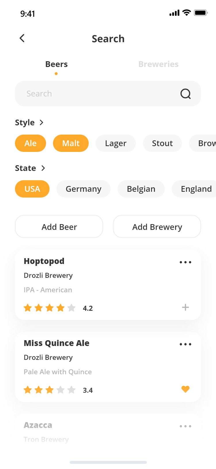 Pour Choices guest app: search beers