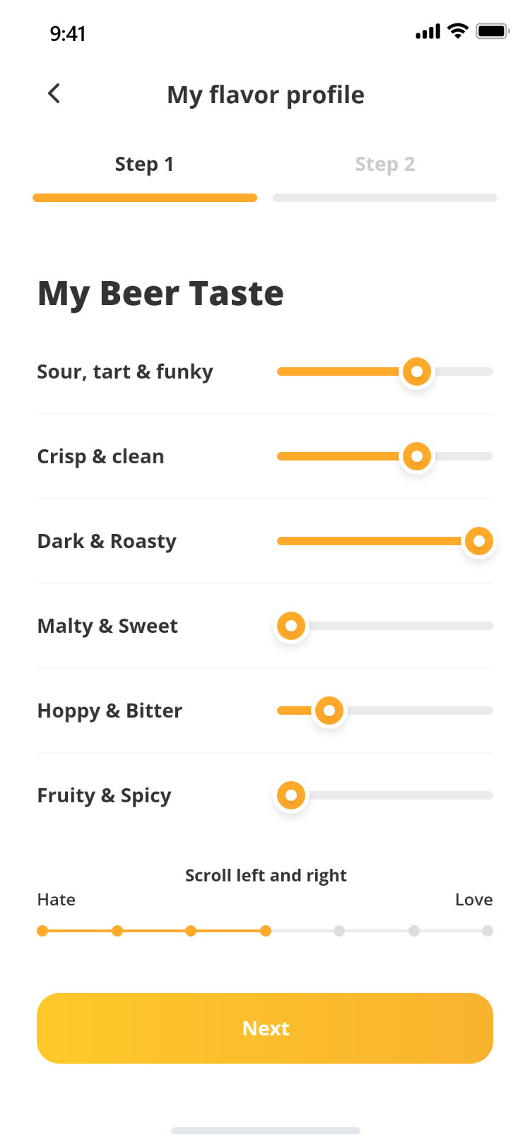 Pour Choices guest app: beer taste