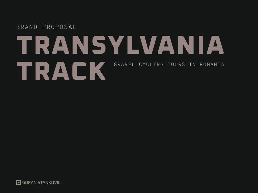 Brand proposal cover, Transylvania Track
