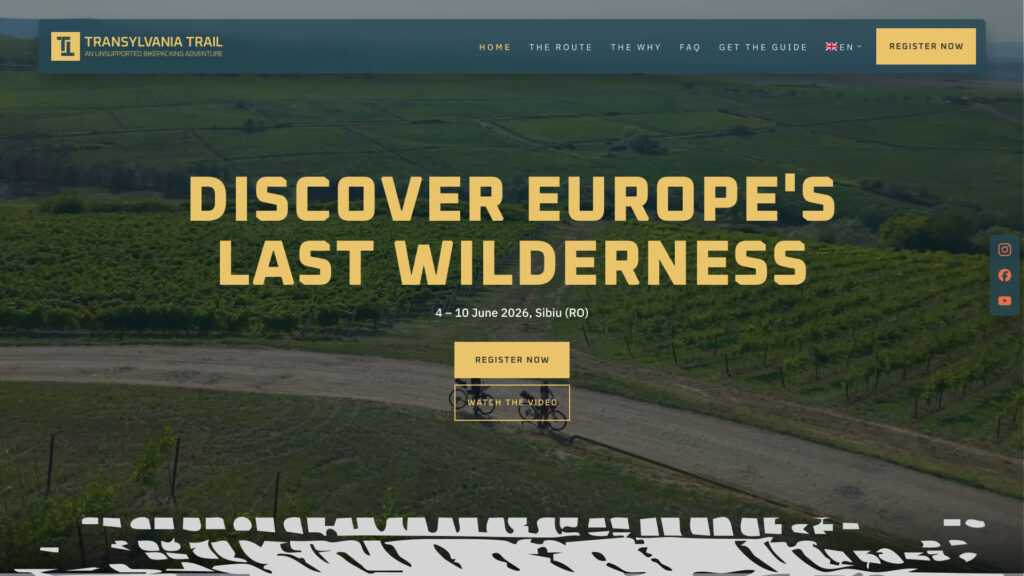 Transylvania Trail website, home page