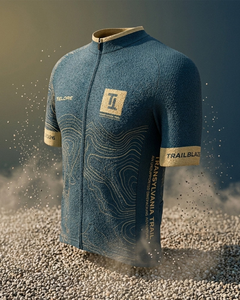 Transylvania Trail rider jersey with contour lines