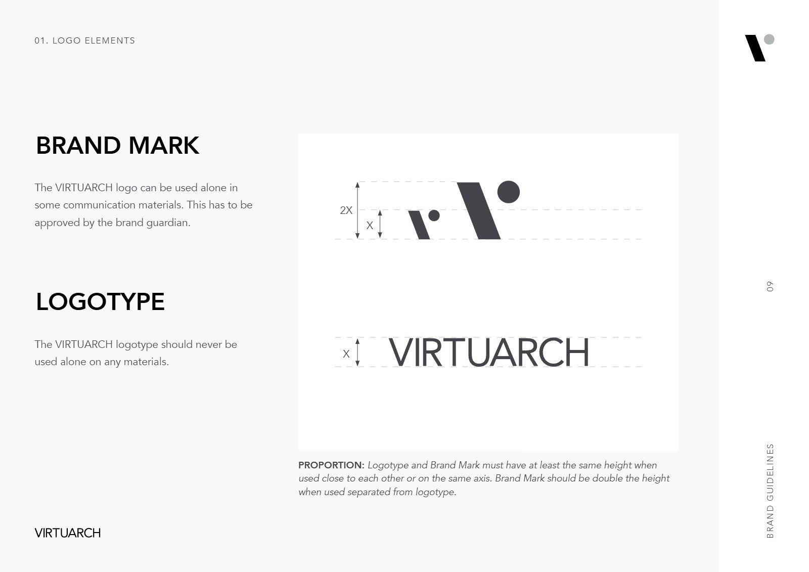 VirtuArch brand guidelines: brand mark and logotype