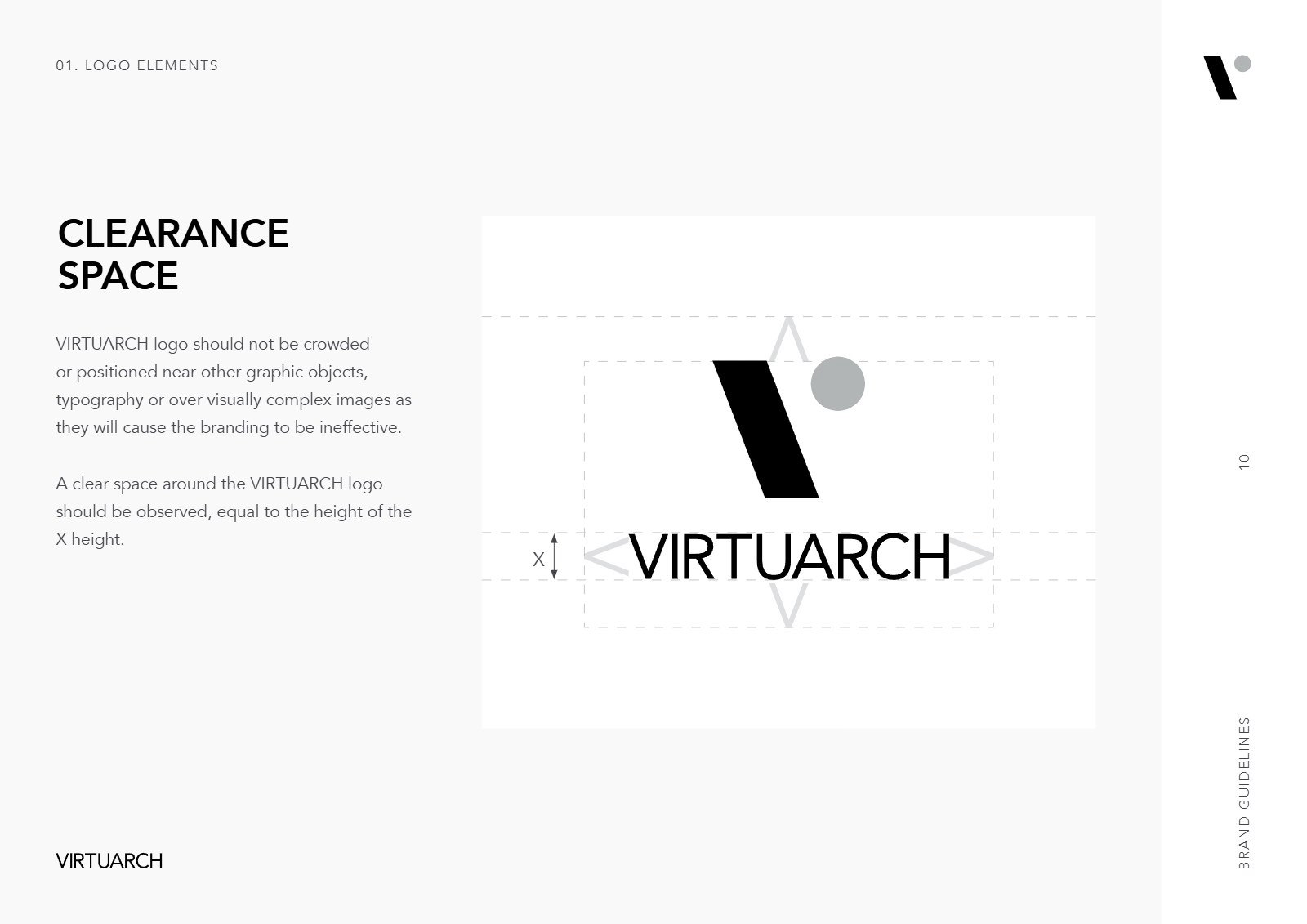 VirtuArch brand guidelines: clearance space
