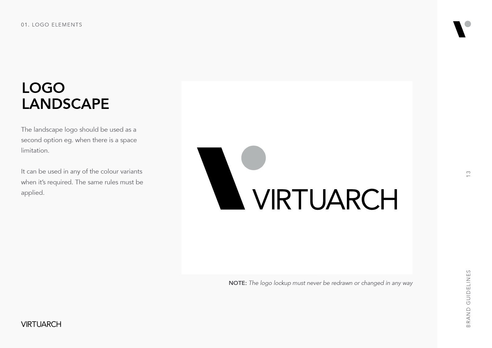 VirtuArch brand guidelines: logo landscape