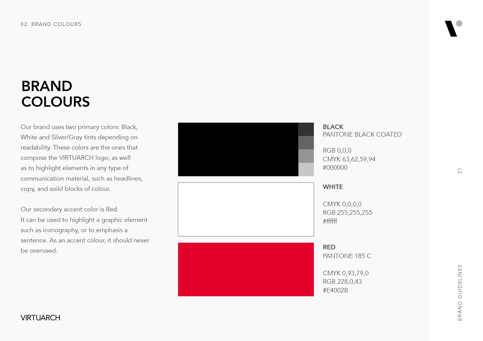 VirtuArch brand guidelines: brand colors