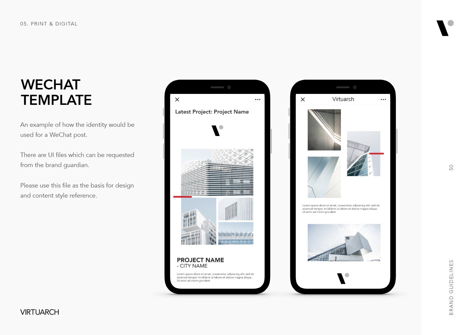 VirtuArch brand guidelines: wechat template