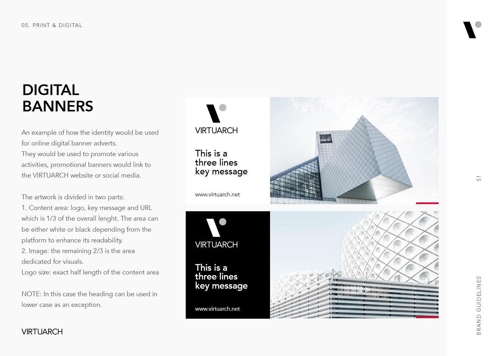 VirtuArch brand guidelines: digital banners