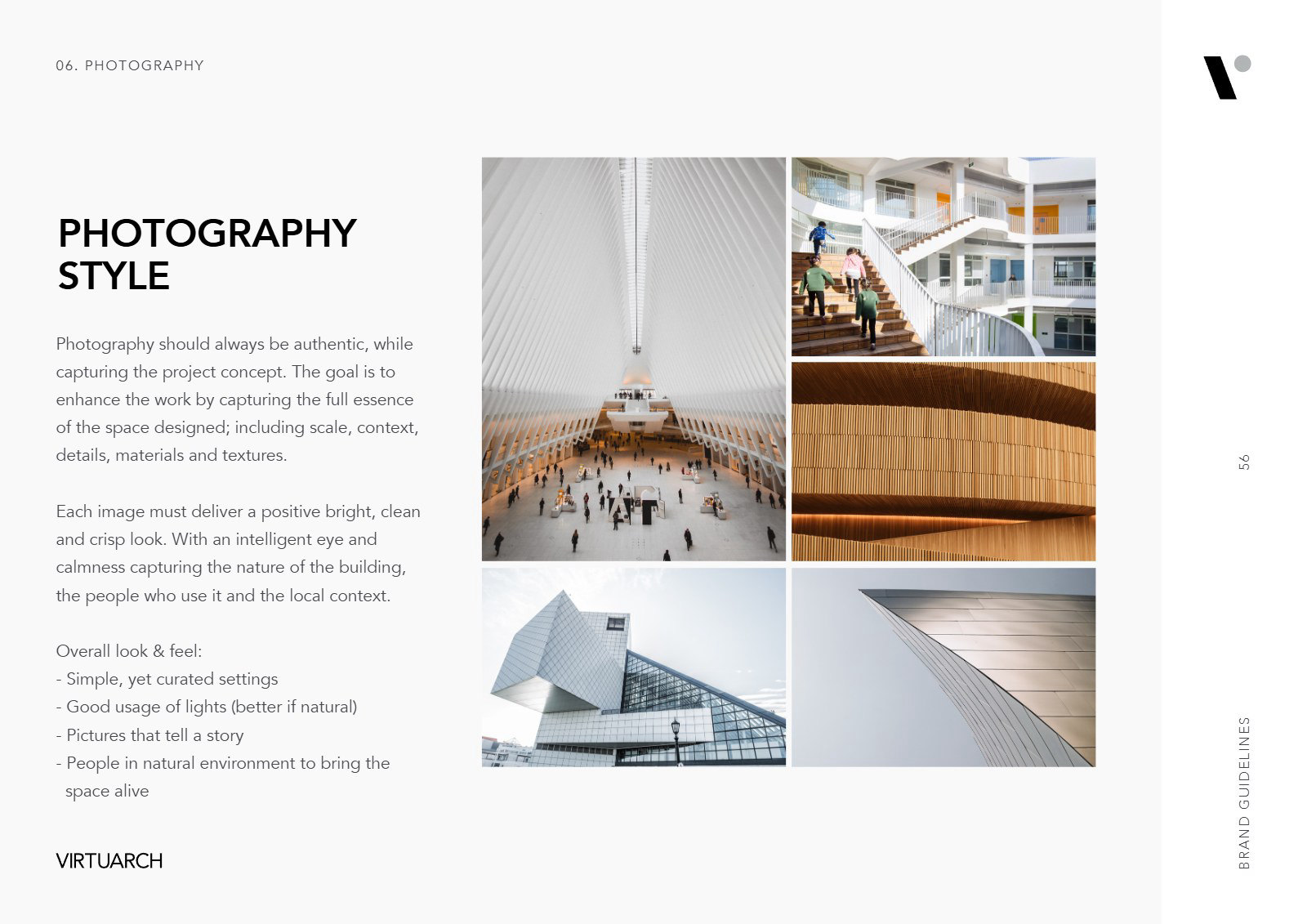 VirtuArch brand guidelines: photography style