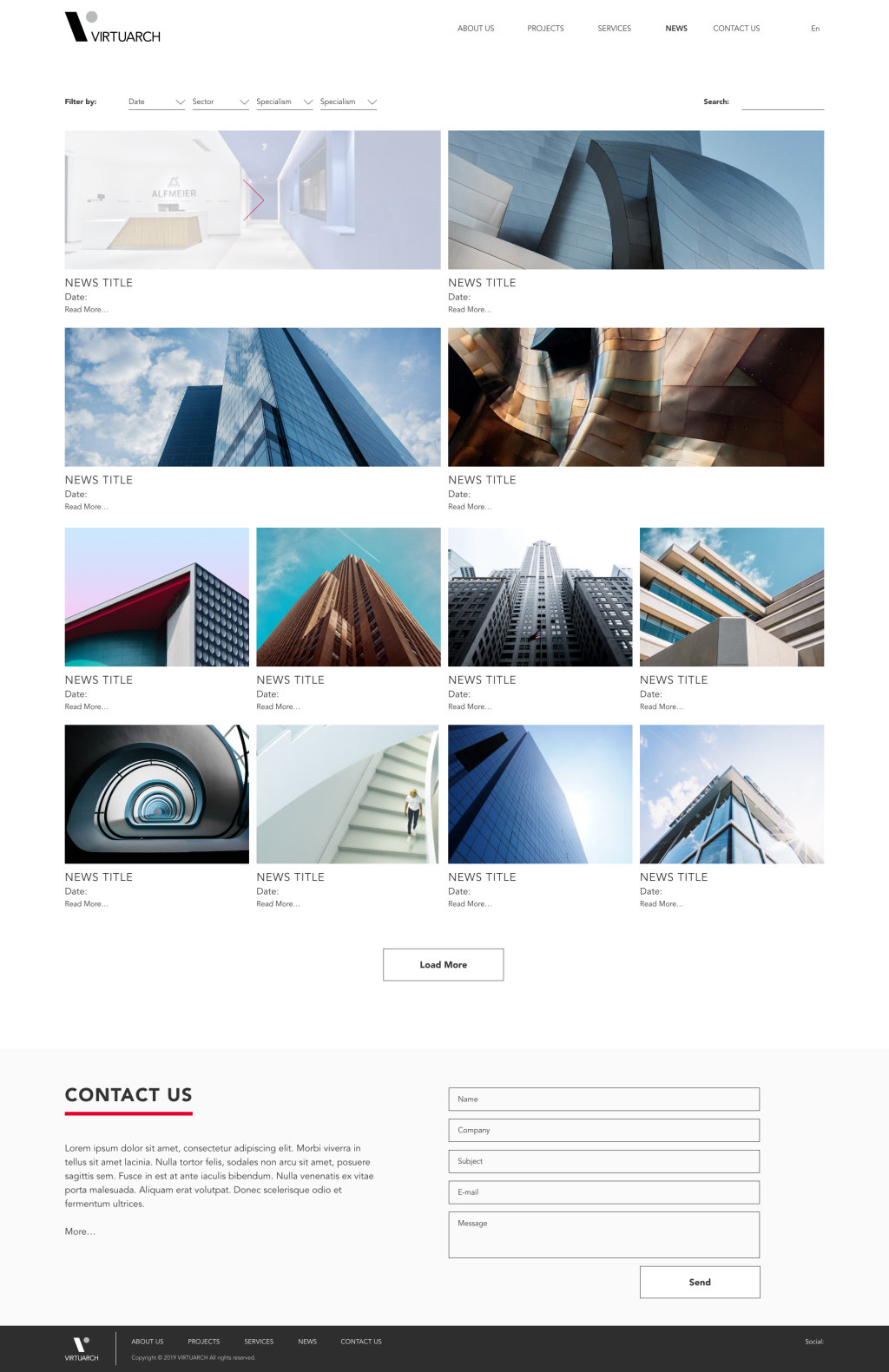 News page design, full length