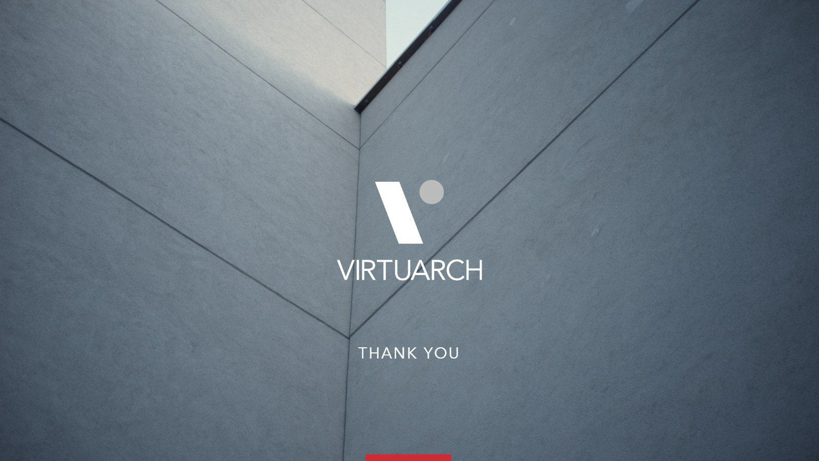 VirtuArch presentation template slide: closing
