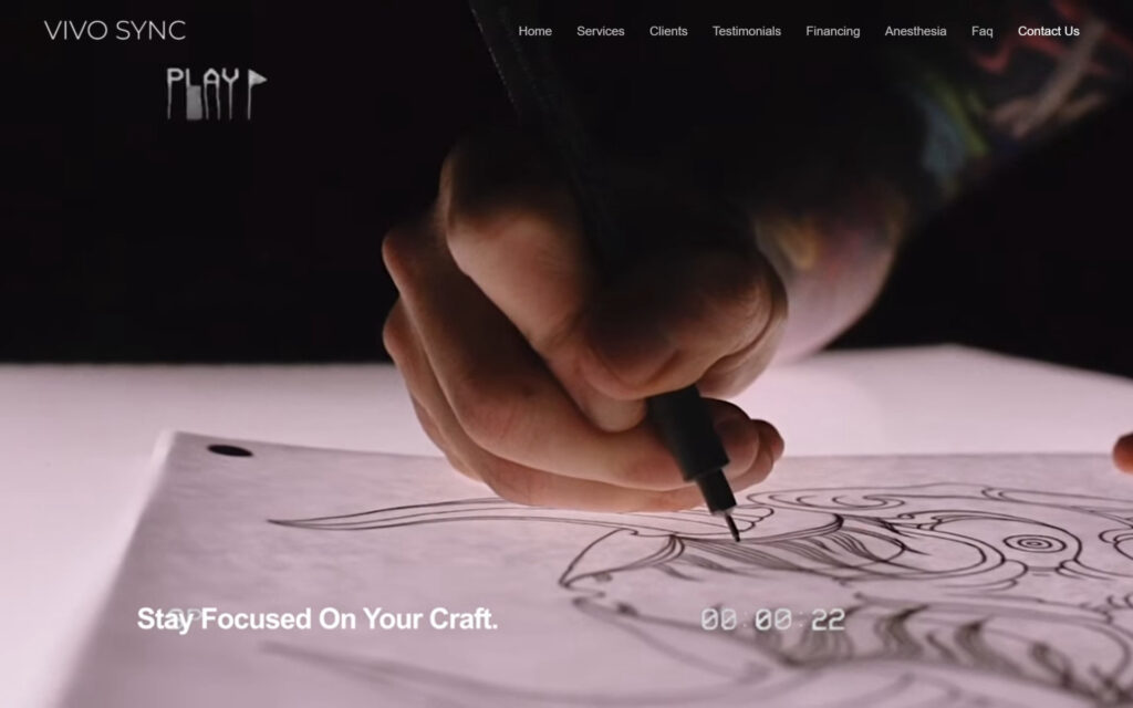 Vivo Sync website, home page