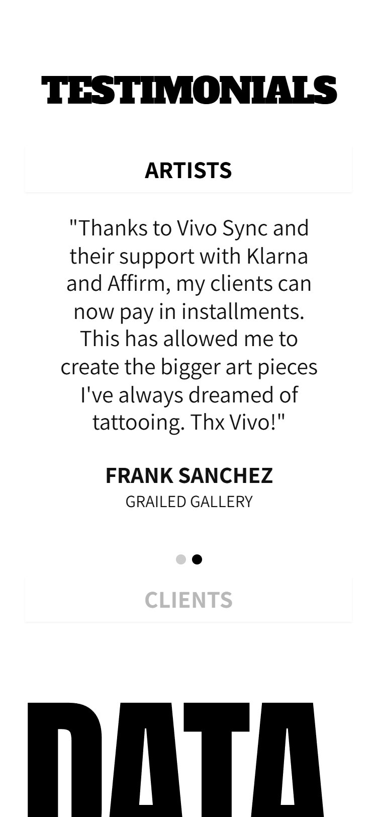 Testimonials on a phone