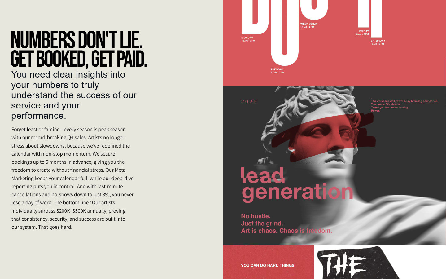 Data spread on booking and lead generation